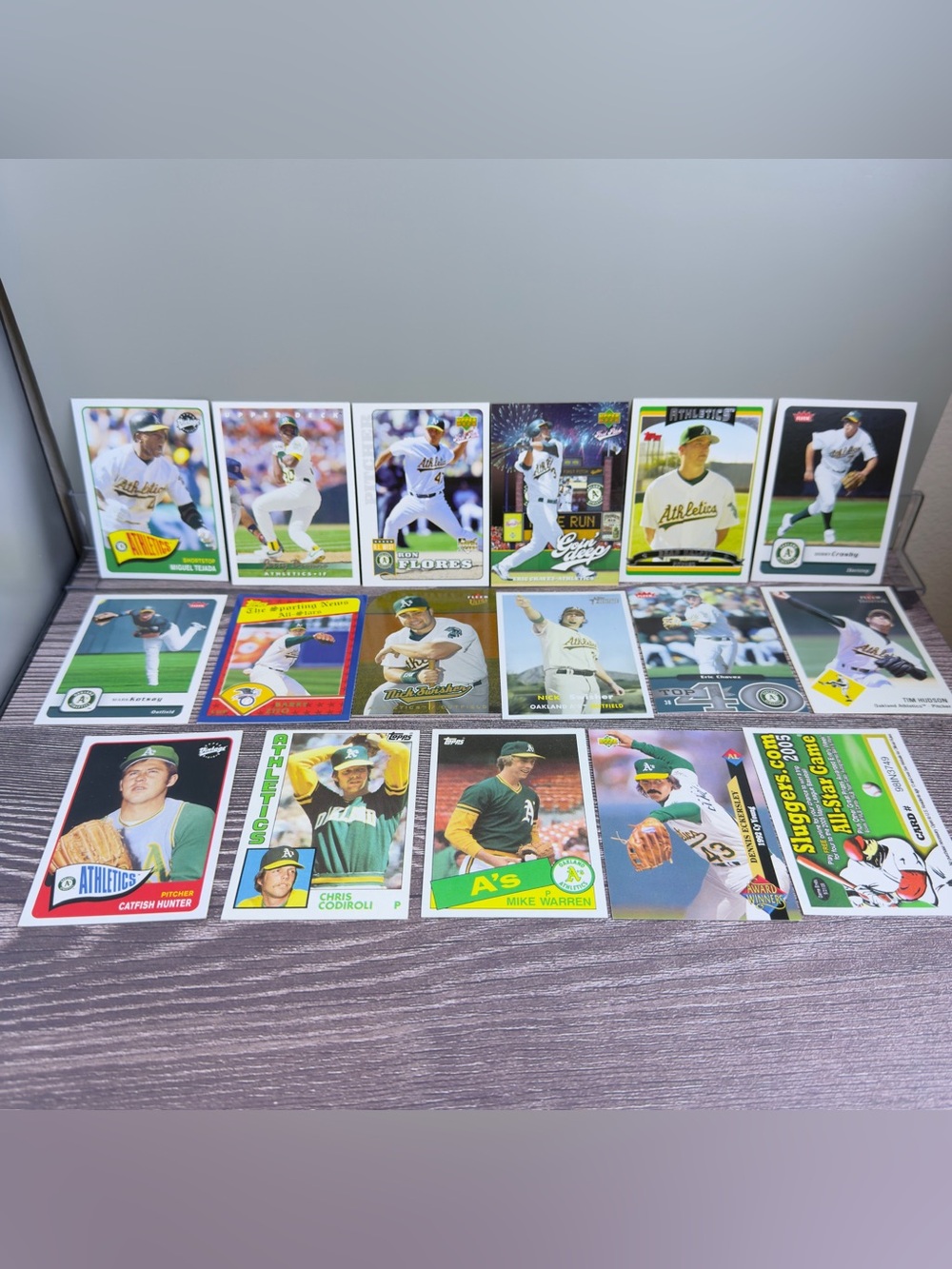 Oakland Athletics 17 Card Lot Tejada Zito Swisher Chavez Eckersley